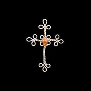 Elegant Wire Cross Pendant - Hand made